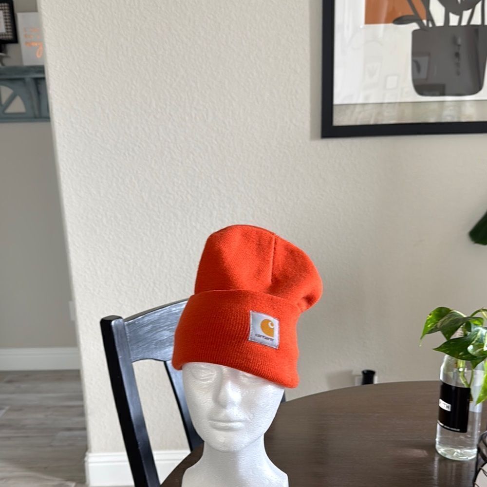 NWOT Carhartt Orange KNIT CUFFED BEANIE Patch Warm